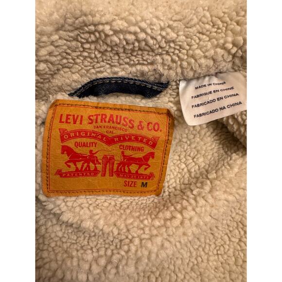 Levi's Women's Sherpa Lined Trucker Denim Jacket Size Blue Jean Size M - Picture 4 of 8